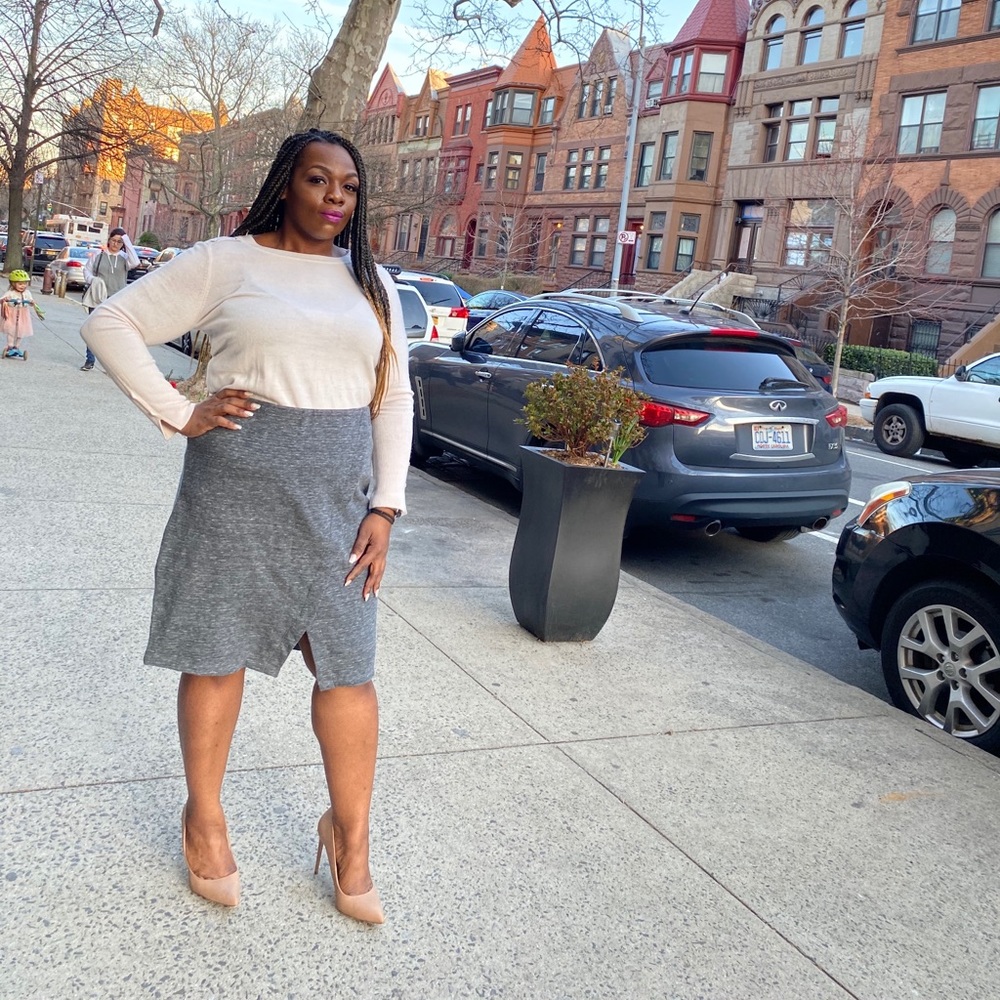 Heather Gray Midi Skirt